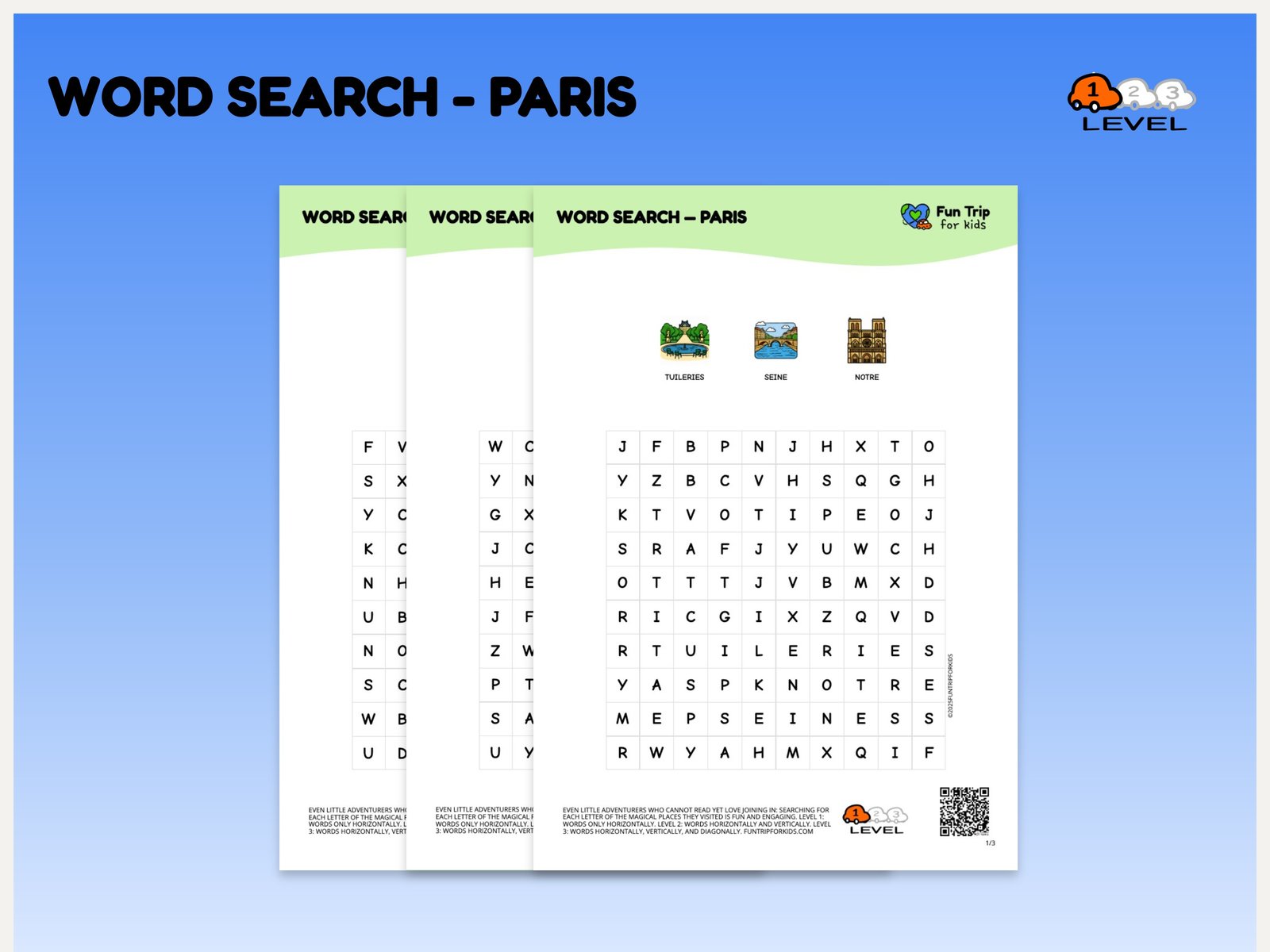 Word Search — paris (EN) level 1