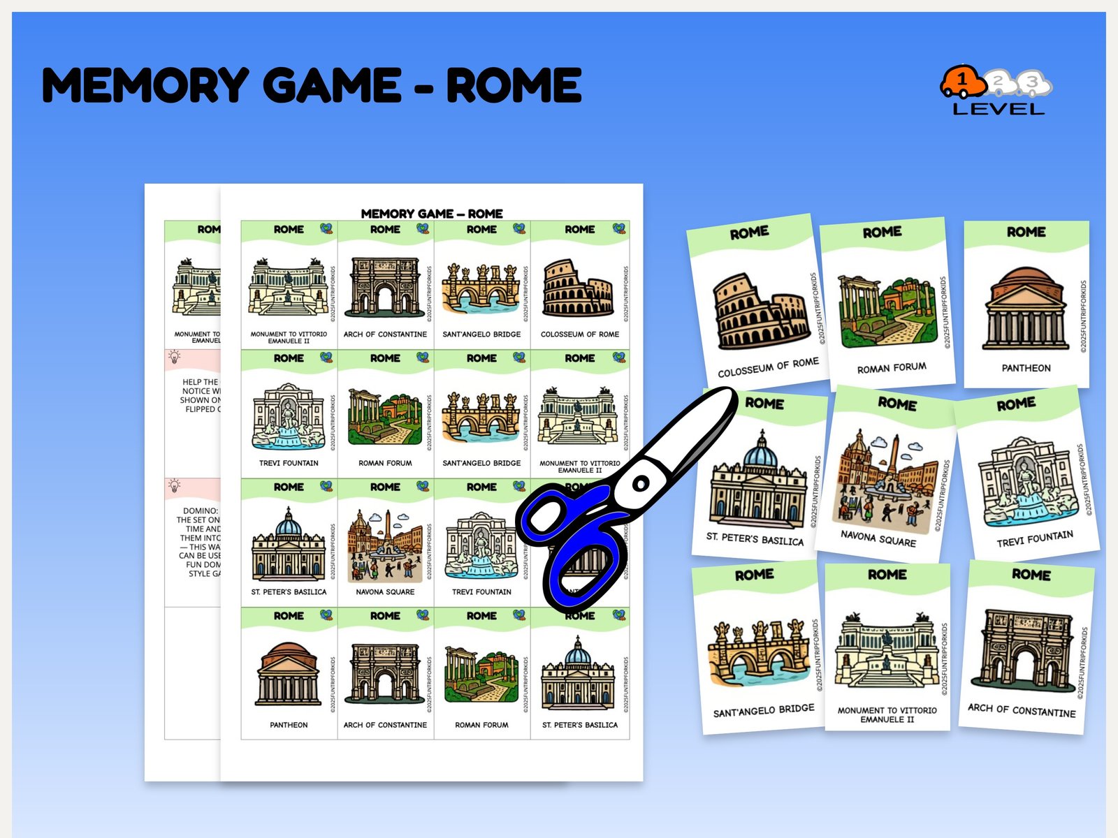 Memory Game — roma (EN) level 1